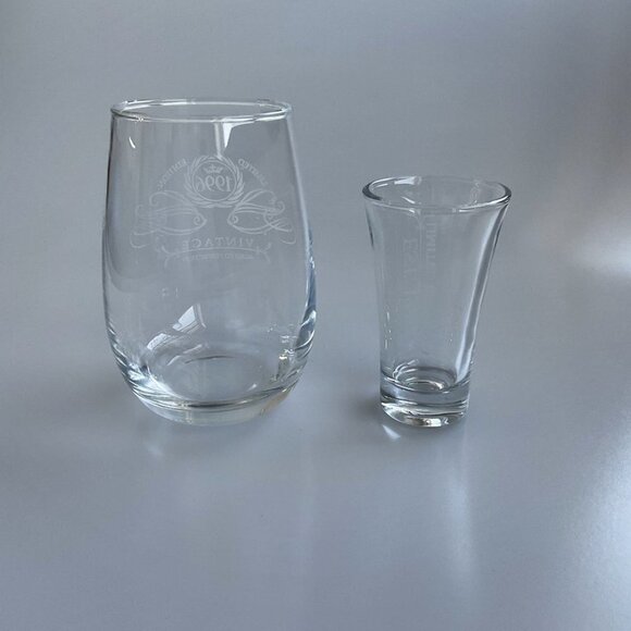 1996 WINE GLASS MATCHING SHOT GLASS PARIS PRODUCTS LIMITED EDITION - Picture 4 of 11